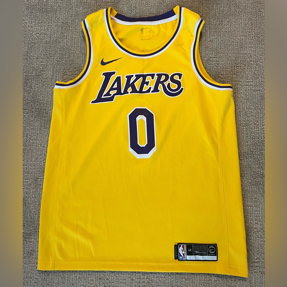 Size 48 Large Nike Kyle Kuzma LA Lakers Swingman Icon Jersey Gold Yellow